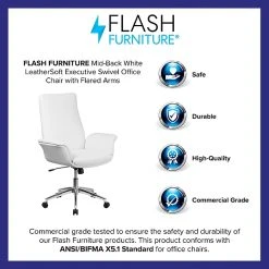 Flash Furniture Mid-Back Leather Executive Executive Swivel Chair With Flared Arms (BT88MIDWH) -Cheap The Flex Chair Store unnamed file 3117