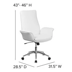 Flash Furniture Mid-Back Leather Executive Executive Swivel Chair With Flared Arms (BT88MIDWH) -Cheap The Flex Chair Store unnamed file 3120