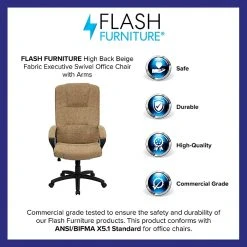 Flash Furniture High Back Fabric Executive Office Chairs (BT9022BGE) -Cheap The Flex Chair Store unnamed file 3159