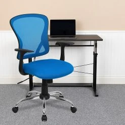 Flash Furniture Mid-Back Office Chair, Blue -Cheap The Flex Chair Store unnamed file 3166