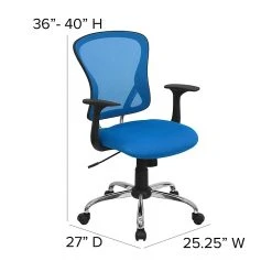 Flash Furniture Mid-Back Office Chair, Blue -Cheap The Flex Chair Store unnamed file 3170
