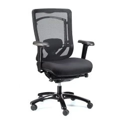 Eurotech Seating MFSY77 Monterey Fabric Executive Chair With Adjustable Arms, Black