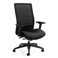 Global Loover Urban Fabric Mesh High Back Weight Sensing Synchro Tilter Chair, Black Coal