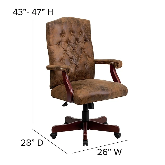 Flash Furniture Bomber Fabric Executive Chair, Rustic Brown (802BRN) 9 Flash Furniture Bomber Fabric Executive Chair, Rustic Brown (802BRN) - Image 7