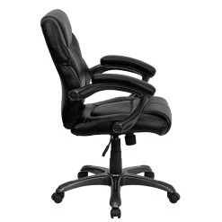 Flash Furniture Mid-Back Leather Overstuffed Office Chair, Black -Cheap The Flex Chair Store unnamed file 3234