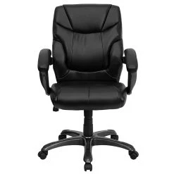 Flash Furniture Mid-Back Leather Overstuffed Office Chair, Black -Cheap The Flex Chair Store unnamed file 3235
