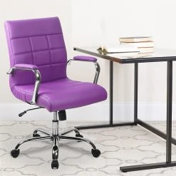 Flash Furniture Mid-Back, Purple Vinyl Executive Swivel Office Chair With Chrome Arms [GO-2240-PUR-GG] -Cheap The Flex Chair Store unnamed file 3251