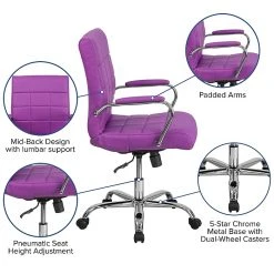 Flash Furniture Mid-Back, Purple Vinyl Executive Swivel Office Chair With Chrome Arms [GO-2240-PUR-GG] -Cheap The Flex Chair Store unnamed file 3254