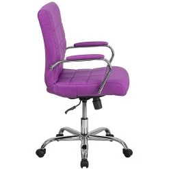 Flash Furniture Mid-Back, Purple Vinyl Executive Swivel Office Chair With Chrome Arms [GO-2240-PUR-GG] -Cheap The Flex Chair Store unnamed file 3258