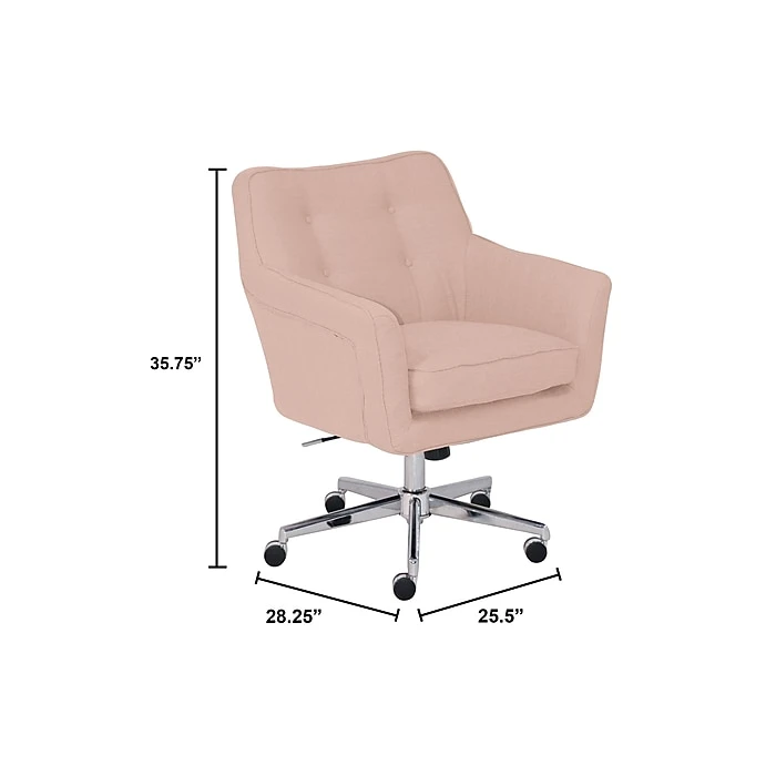 Serta Style Ashland Fabric Swivel Computer And Desk Chair, Blush Pink (47140C) 8 Serta Style Ashland Fabric Swivel Computer And Desk Chair, Blush Pink (47140C) - Image 6