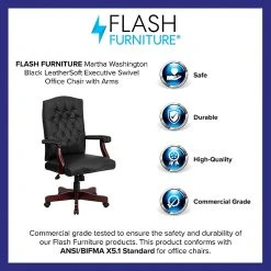 Flash Furniture Swivel Leather Executive Chair, Fixed Arms, Black 14 Flash Furniture Swivel Leather Executive Chair, Fixed Arms, Black -Cheap The Flex Chair Store unnamed file 3268