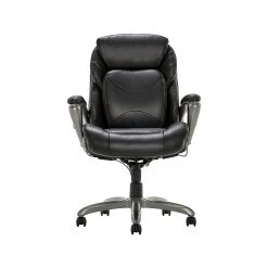 Serta My Fit Ergonomic Bonded Leather Swivel Executive Chair, Black (CHR100013)