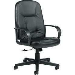 Global Arno™ Leather Executive High-Back Chair, Black (4003BK450550)