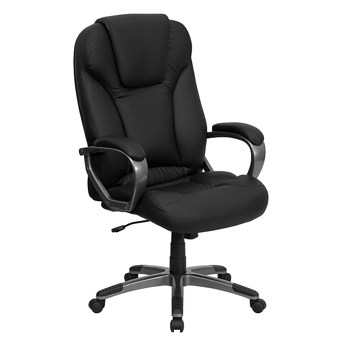 Flash Furniture Faux Leather Executive Chair, Gray And Black (BT9066BK) 3 Flash Furniture Faux Leather Executive Chair, Gray And Black (BT9066BK)