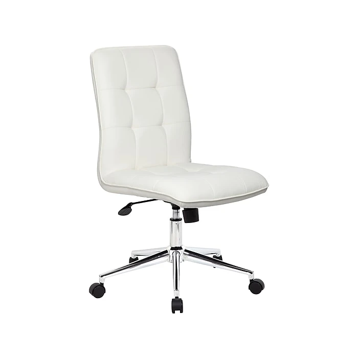 Boss Millennial Modern Faux Leather Computer And Desk Chair, White (B330-WT) 4 Boss Millennial Modern Faux Leather Computer And Desk Chair, White (B330-WT) - Image 2