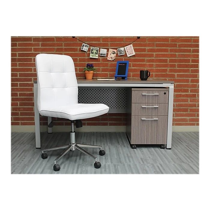 Boss Millennial Modern Faux Leather Computer And Desk Chair, White (B330-WT) 5 Boss Millennial Modern Faux Leather Computer And Desk Chair, White (B330-WT) - Image 3