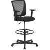 Flash Furniture Ergonomic Mid-Back Mesh Drafting Chair With Black Fabric Seat, Adjustable Foot Ring And Arms [GO-2100-A-GG] -Cheap The Flex Chair Store unnamed file 3586