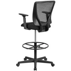 Flash Furniture Ergonomic Mid-Back Mesh Drafting Chair With Black Fabric Seat, Adjustable Foot Ring And Arms [GO-2100-A-GG] -Cheap The Flex Chair Store unnamed file 3592