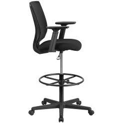 Flash Furniture Ergonomic Mid-Back Mesh Drafting Chair With Black Fabric Seat, Adjustable Foot Ring And Arms [GO-2100-A-GG] -Cheap The Flex Chair Store unnamed file 3594