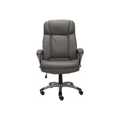 Serta Faribands Big And Tall Ergonomic Bonded Leather Swivel Executive Chair, Gray (43675B)