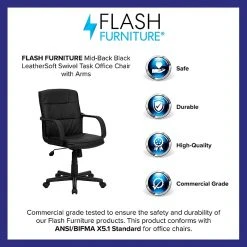 Flash Furniture Faux Leather Computer And Desk Chair, Black (GO228SBKLEA) -Cheap The Flex Chair Store unnamed file 361