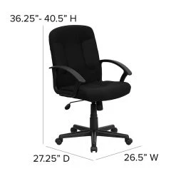 Flash Furniture Mid Back Fabric Task And Computer Chair, Black -Cheap The Flex Chair Store unnamed file 3615