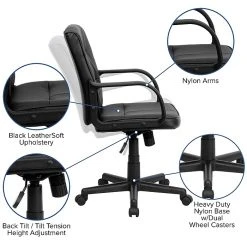 Flash Furniture Faux Leather Computer And Desk Chair, Black (GO228SBKLEA) -Cheap The Flex Chair Store unnamed file 363