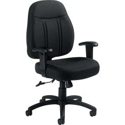 Global Offices To Go® Fabric Tilter Executive Chair With Arms, Black (OTG11652-QL10)