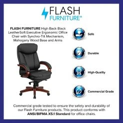Flash Furniture LeatherSoft Executive Chair, Black/Mahogany (BT-90171H-S-GG) -Cheap The Flex Chair Store unnamed file 3655