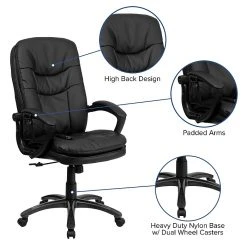 Flash Furniture Mid-Back Massaging Leather Executive Office Chair With Padded Loop Arms, Black 16 Flash Furniture Mid-Back Massaging Leather Executive Office Chair With Padded Loop Arms, Black -Cheap The Flex Chair Store unnamed file 3666
