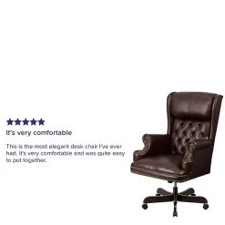 Flash Furniture CIJ600BRN Leathersoft Traditional Executive Chair, Brown -Cheap The Flex Chair Store unnamed file 3674