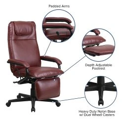 Flash Furniture High-Back LeatherSoft Executive Chair, Fixed Arms, Burgundy -Cheap The Flex Chair Store unnamed file 3693
