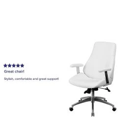 Flash Furniture Mid-Back Leather Executive Swivel Office Chair, White () -Cheap The Flex Chair Store unnamed file 3762