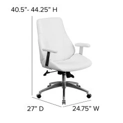 Flash Furniture Mid-Back Leather Executive Swivel Office Chair, White () -Cheap The Flex Chair Store unnamed file 3764