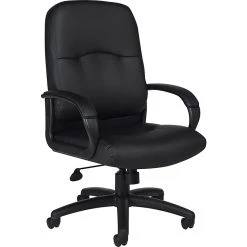 Global Offices To Go® Luxhide Leather Executive Chair, Black (OTG11617B)