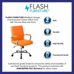 Flash Furniture Mid-Back, Orange Vinyl Executive Swivel Office Chair With Chrome Arms [GO-2240-ORG-GG] -Cheap The Flex Chair Store unnamed file 3777