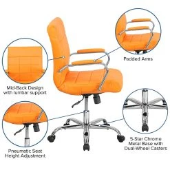 Flash Furniture Mid-Back, Orange Vinyl Executive Swivel Office Chair With Chrome Arms [GO-2240-ORG-GG] -Cheap The Flex Chair Store unnamed file 3779