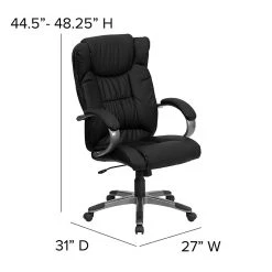 Flash Furniture High Back Leather Executive Office Chairs With Titanium Finish Loop Arms (BT9088BK) -Cheap The Flex Chair Store unnamed file 3803