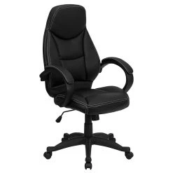 Flash Furniture Leather Computer And Desk Chair, Black (HHLC0005HI1B)