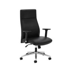 HON Define SofThread Leather High-Back Executive Chair, Synchro-Tilt, Adjustable Arms, Black (BSXVL108SB11)