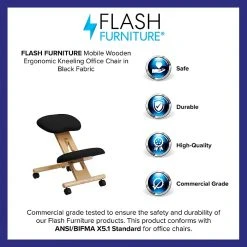 Flash Furniture Ergonomic Fabric Kneeling Chair, Armless, Black (WL-SB-210-GG) -Cheap The Flex Chair Store unnamed file 3874