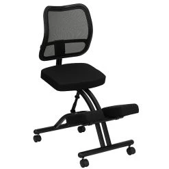 Flash Furniture Ergonomic Fabric Kneeling Chair, Armless, Black (WL3520)