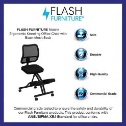 Flash Furniture Ergonomic Fabric Kneeling Chair, Armless, Black (WL3520) -Cheap The Flex Chair Store unnamed file 3884