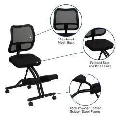 Flash Furniture Ergonomic Fabric Kneeling Chair, Armless, Black (WL3520) -Cheap The Flex Chair Store unnamed file 3888