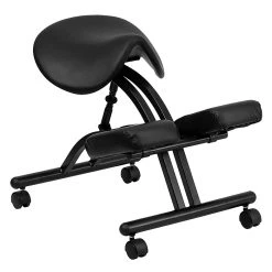 Flash Furniture Ergonomic Kneeling Chair With Saddle Seat, Black