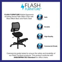Flash Furniture Ergonomic Mesh Kneeling Task Chair, Armless, Black -Cheap The Flex Chair Store unnamed file 3897