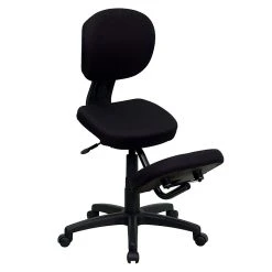 Flash Furniture Ergonomic Fabric Kneeling Posture Task Chair, Armless, Black