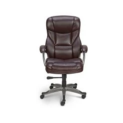 Staples Osgood High-Back Bonded Leather Manager Chair, Brown (22298)
