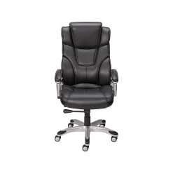 Staples Baird Bonded Leather Manager Chair, Black (23234)