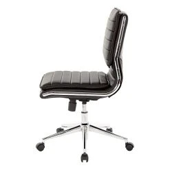 Office Star Pro-Line II Black Faux Leather Armless Mid-Back Manager's Chair With Chrome Finish Arms And Base (SPX23592C-U6) -Cheap The Flex Chair Store unnamed file 4052